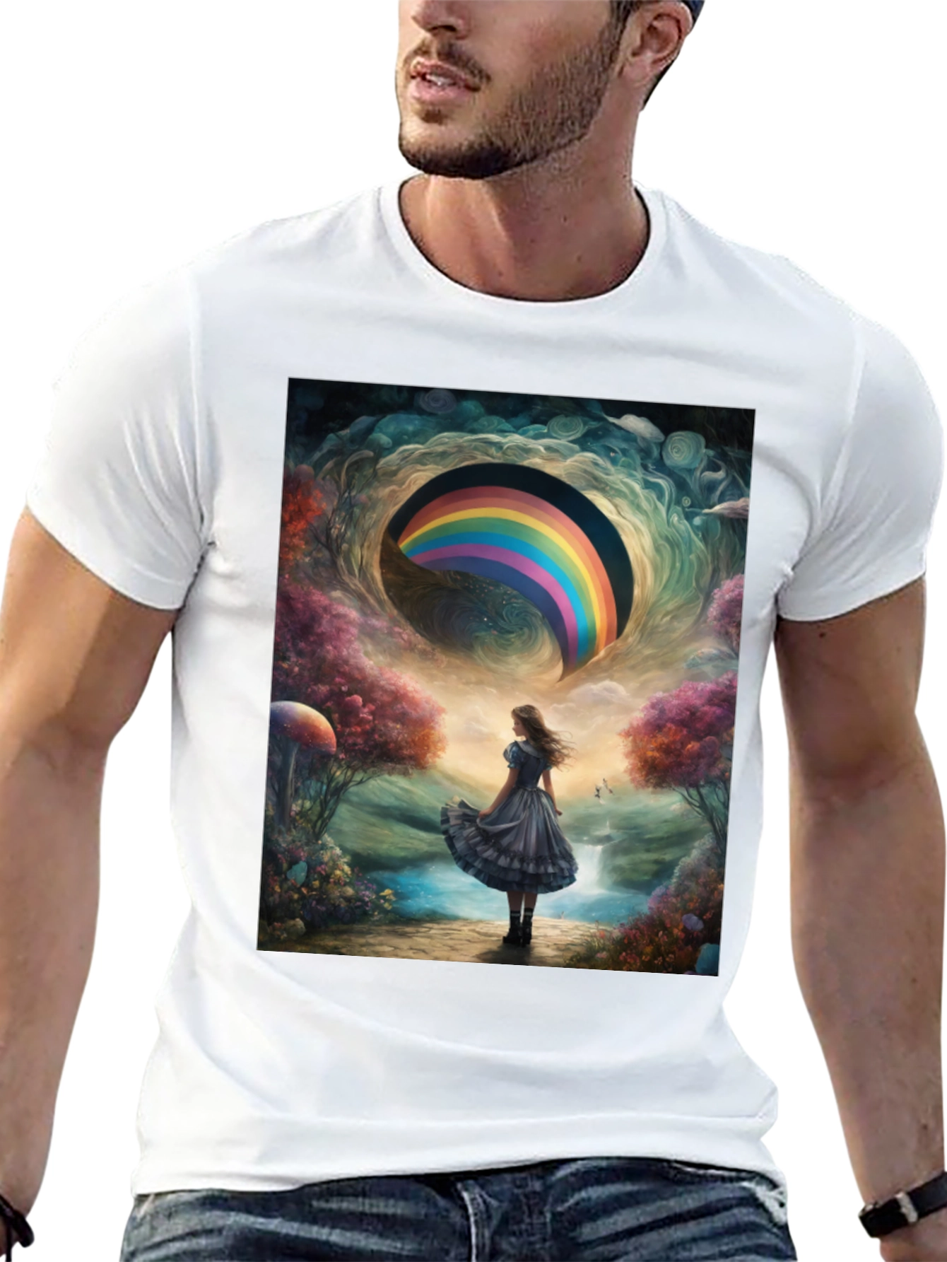 Camiseta Hombre Diseño Fantasía Arcoíris