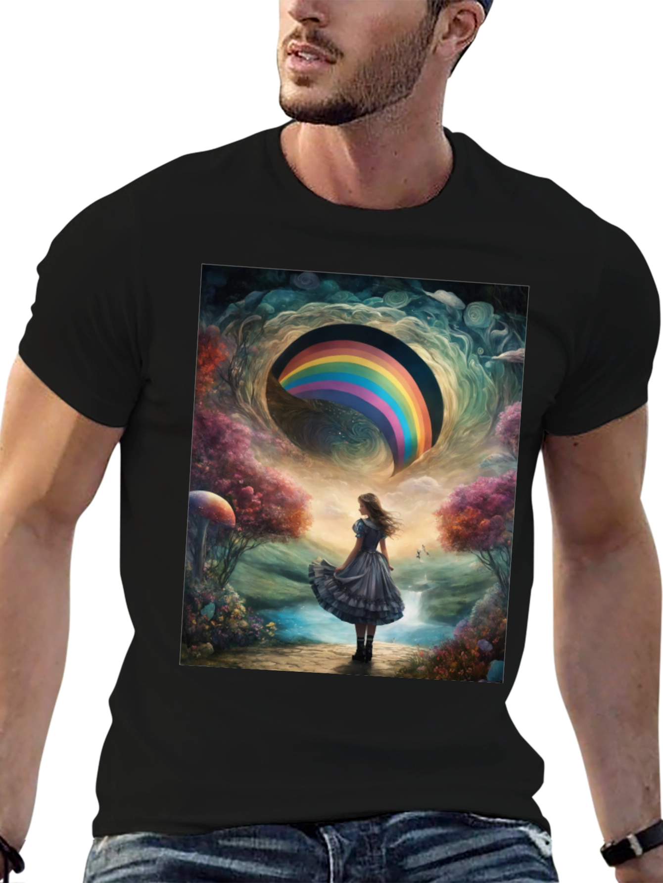Camiseta Hombre Diseño Fantasía Arcoíris