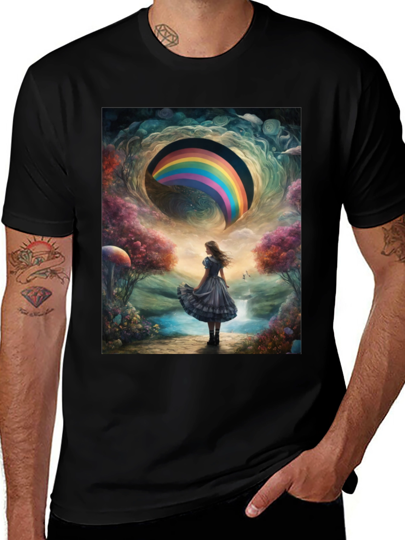 Camiseta Hombre Diseño Fantasía Arcoíris