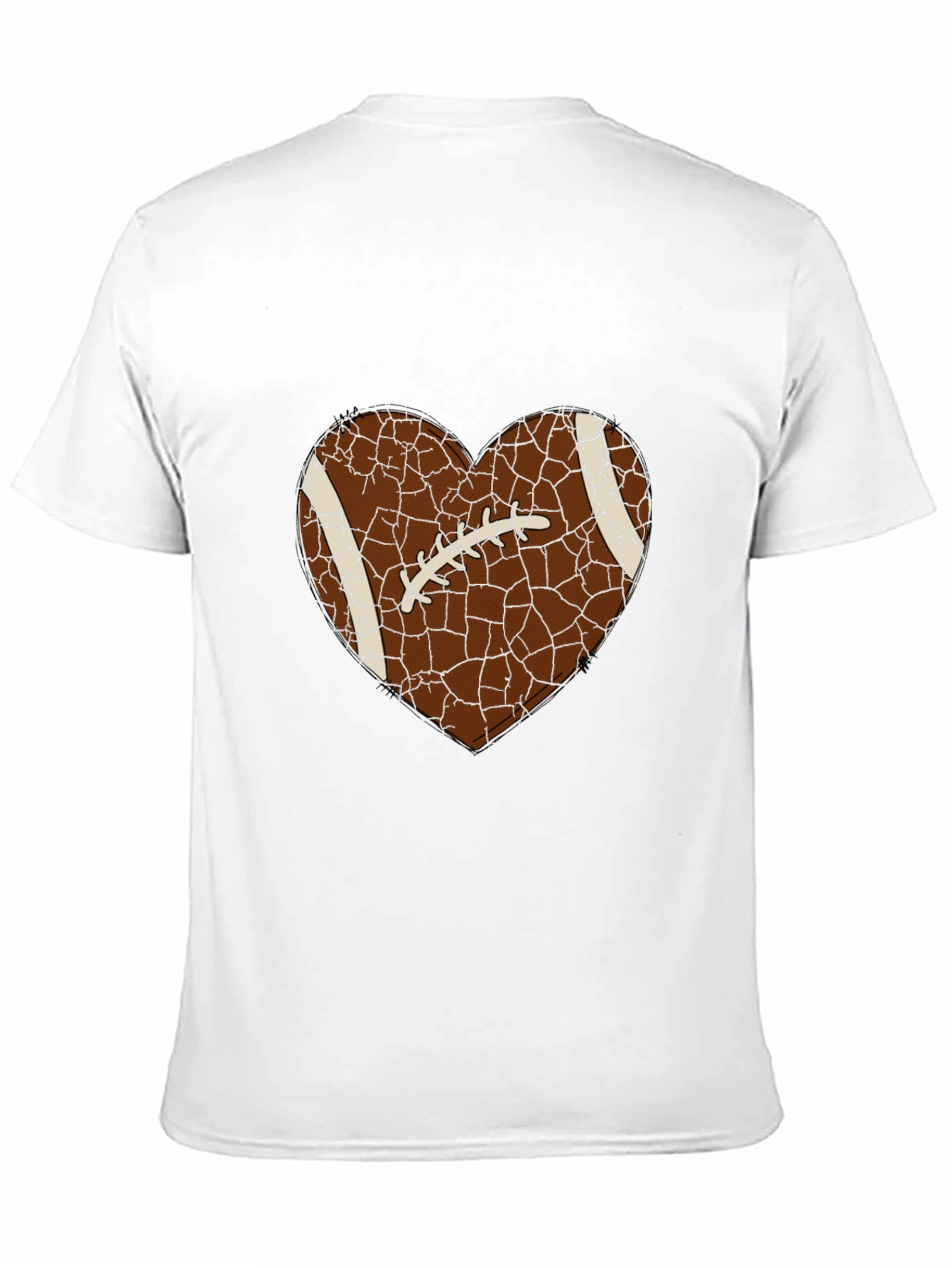 Camiseta Negra con Corazón de Fútbol Americano