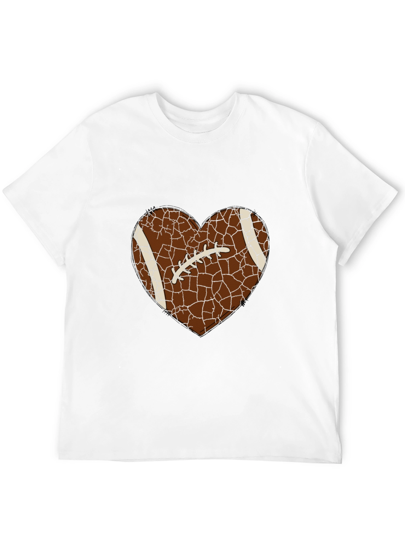 Camiseta Negra con Corazón de Fútbol Americano