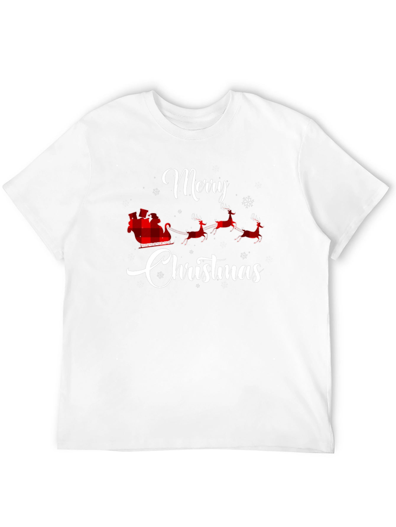 Camiseta Navideña Hombre Trineo Reno