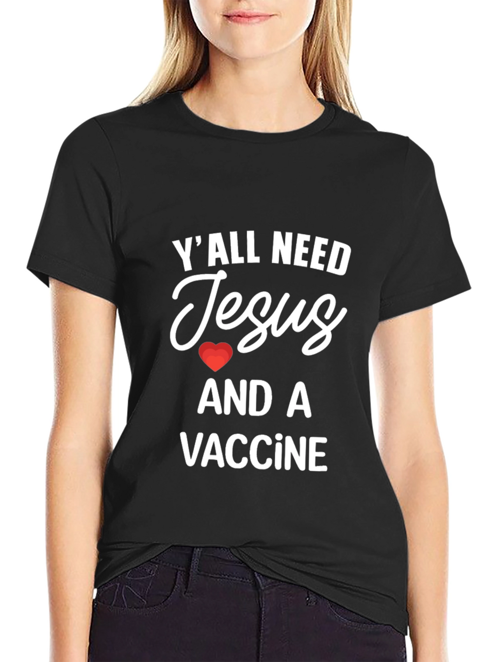 Camiseta Jesús y Vacuna - Estilo Casual