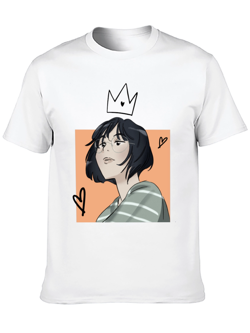 Camiseta Negra con Diseño Artístico Anime