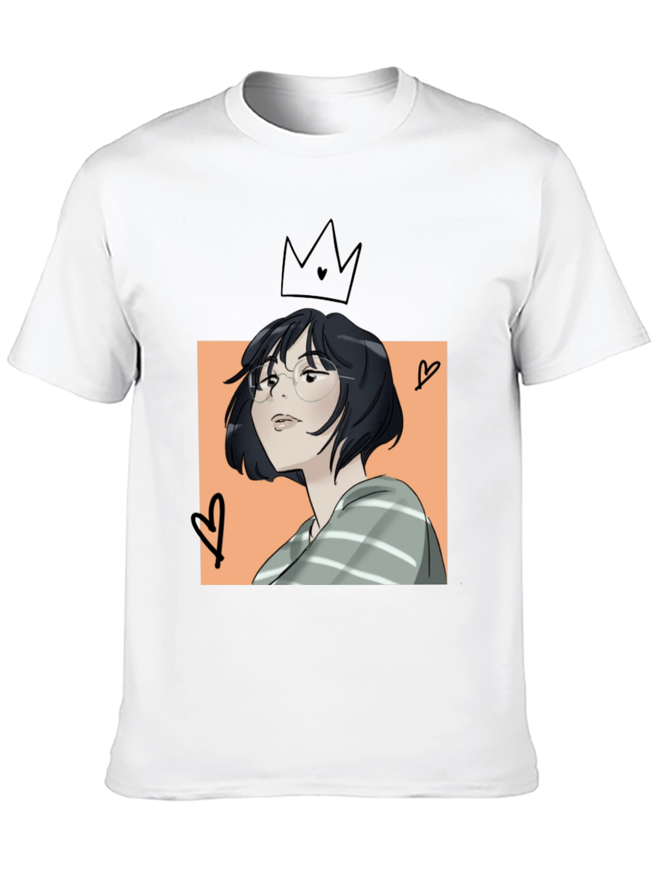 Camiseta Negra con Diseño Artístico Anime