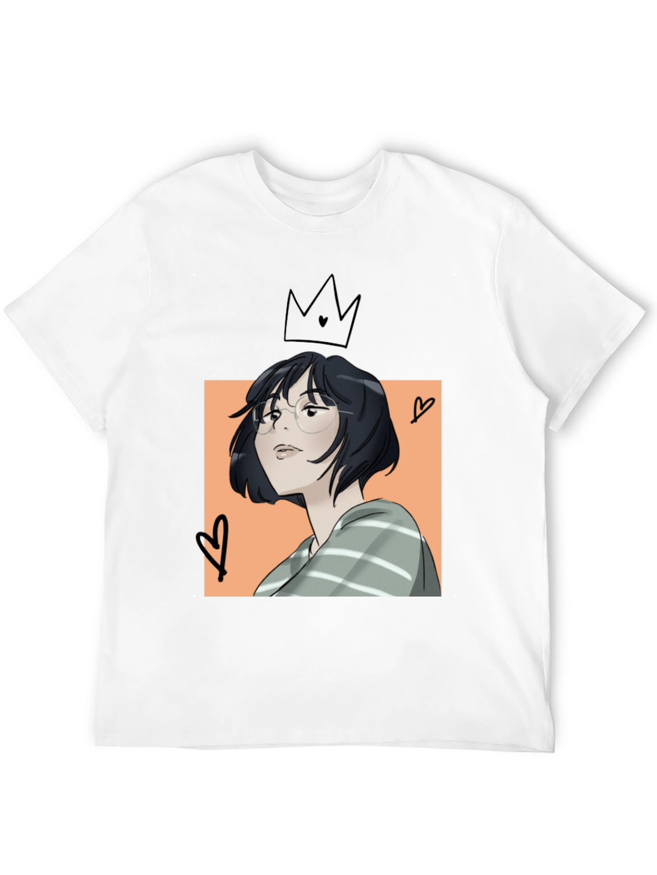 Camiseta Negra con Diseño Artístico Anime