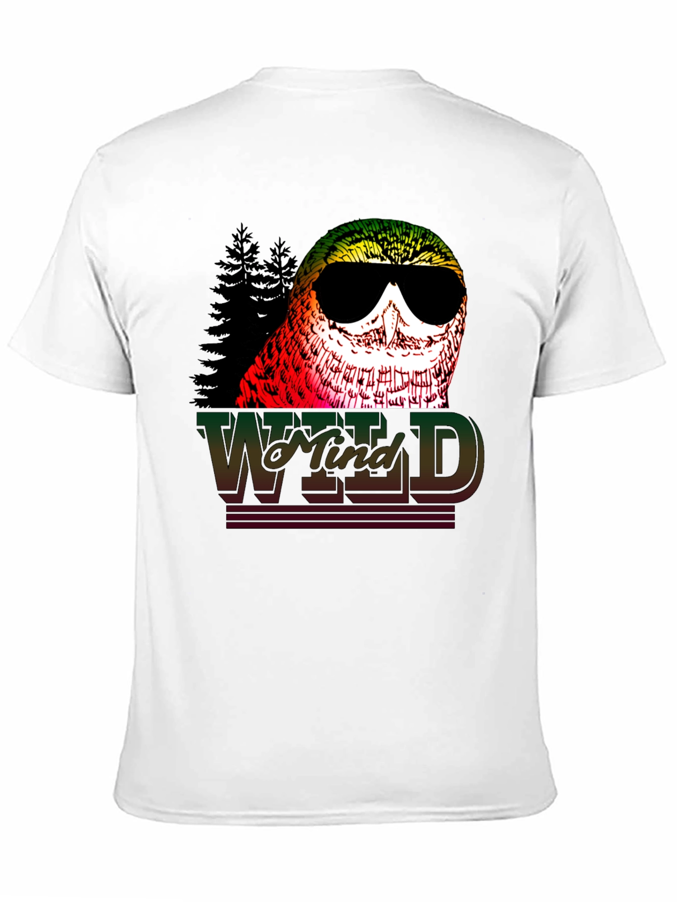 Camiseta Negra con Búho Wild Mind Estilo Retro
