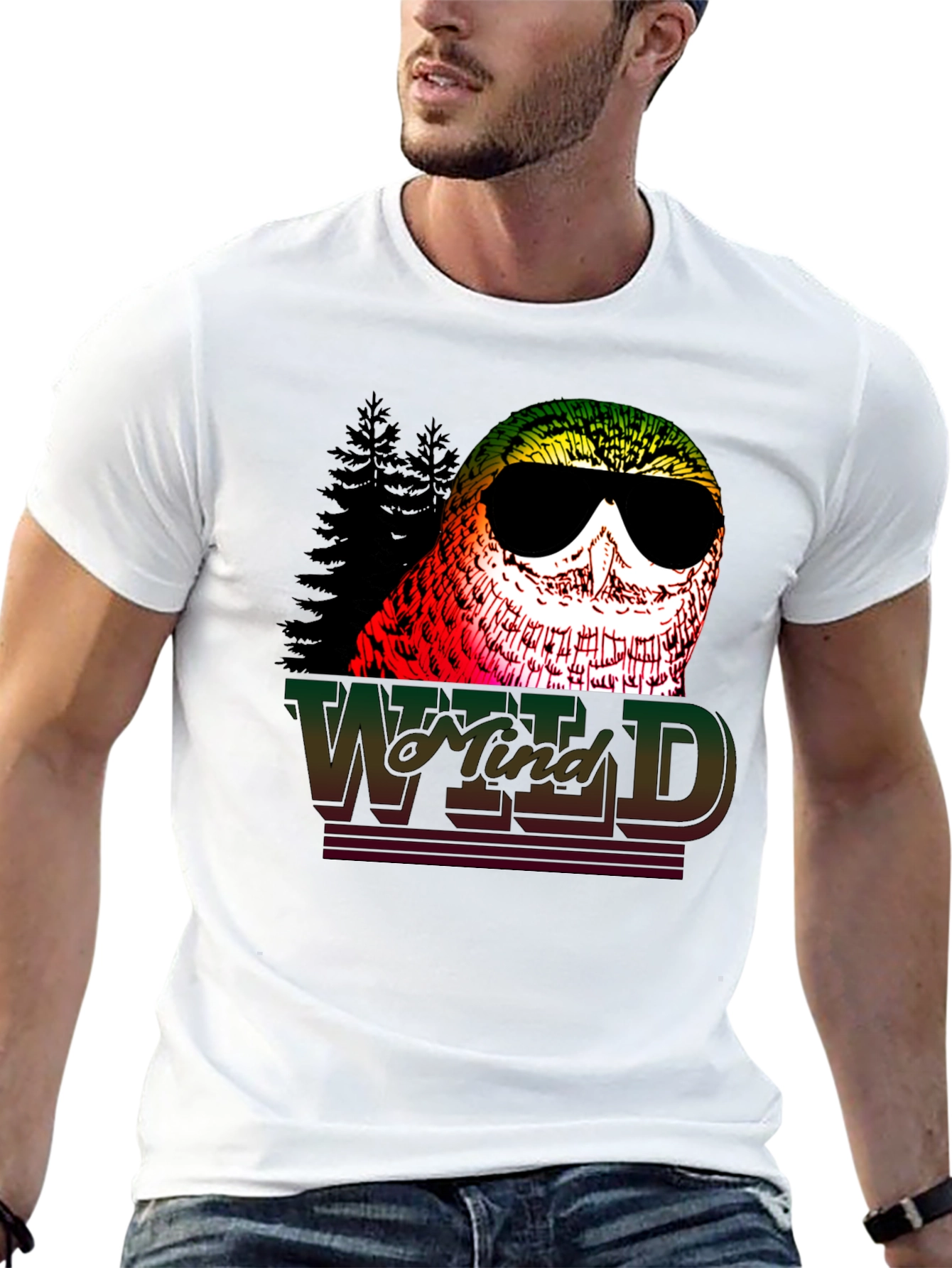 Camiseta Negra con Búho Wild Mind Estilo Retro