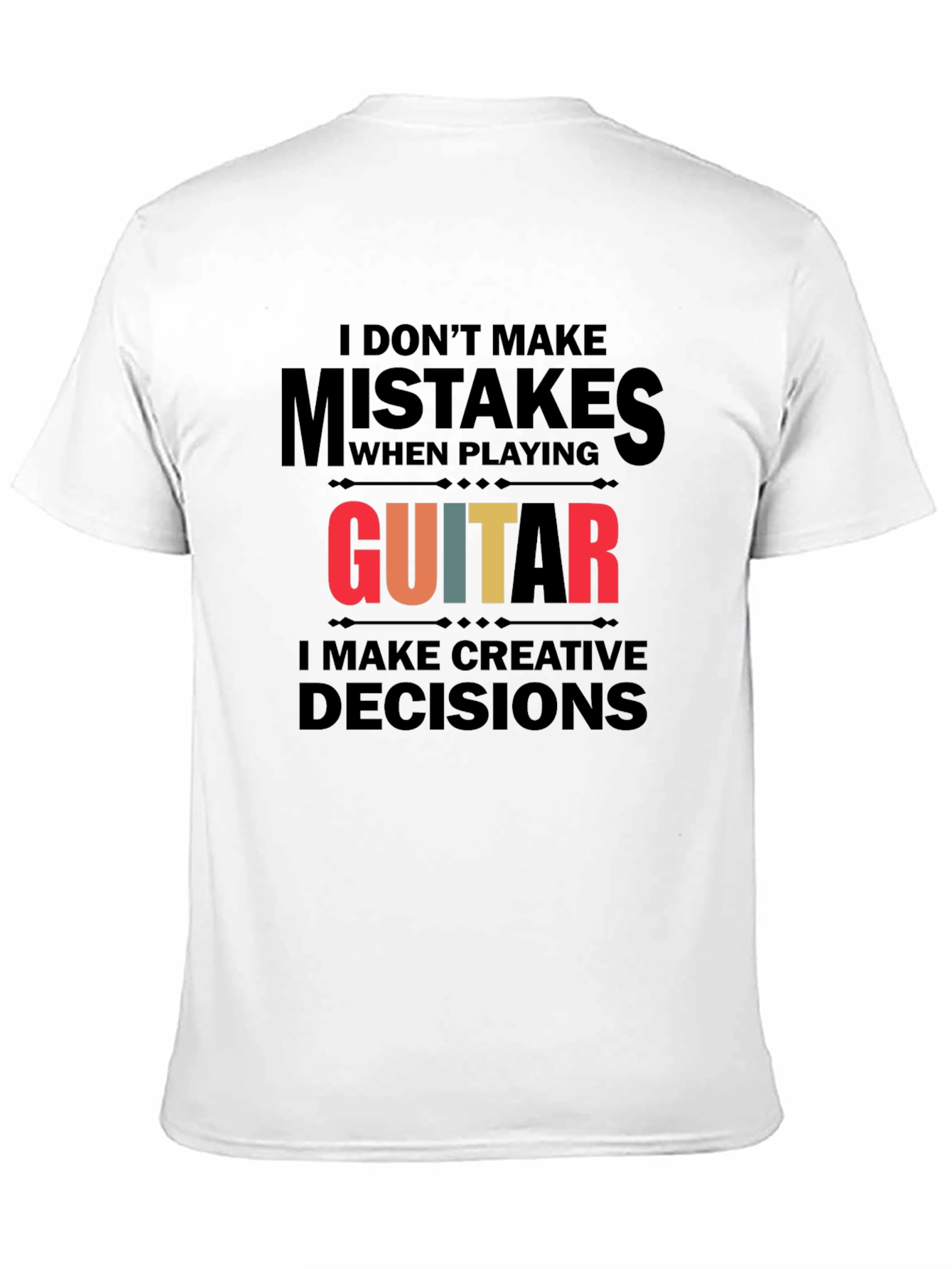 Camiseta Negra con Diseño de Guitarra y Frase Creativa