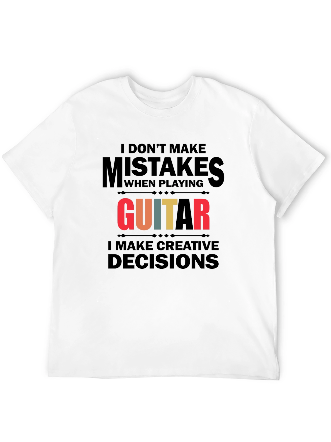 Camiseta Negra con Diseño de Guitarra y Frase Creativa