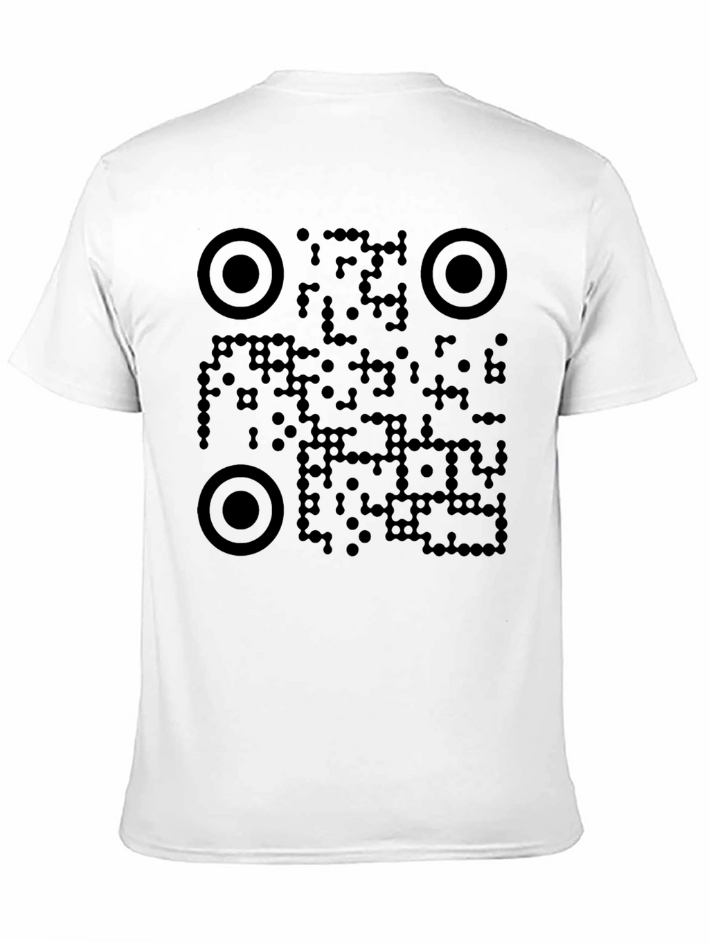 Camiseta Negra con Diseño de Código QR