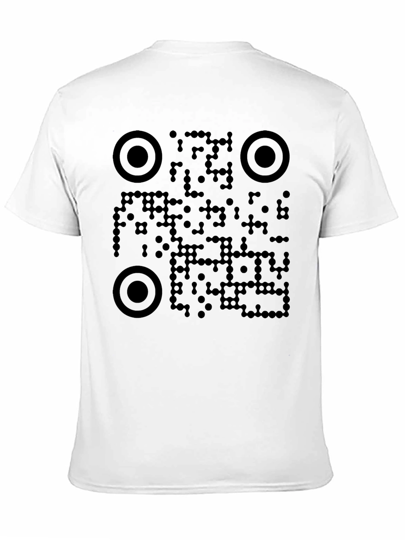 Camiseta Negra con Diseño de Código QR