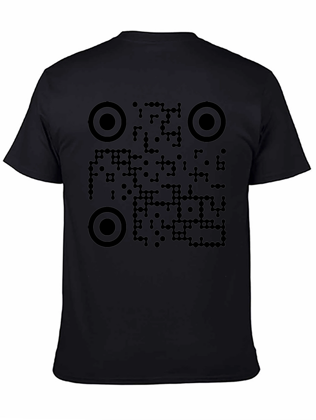 Camiseta Negra con Diseño de Código QR