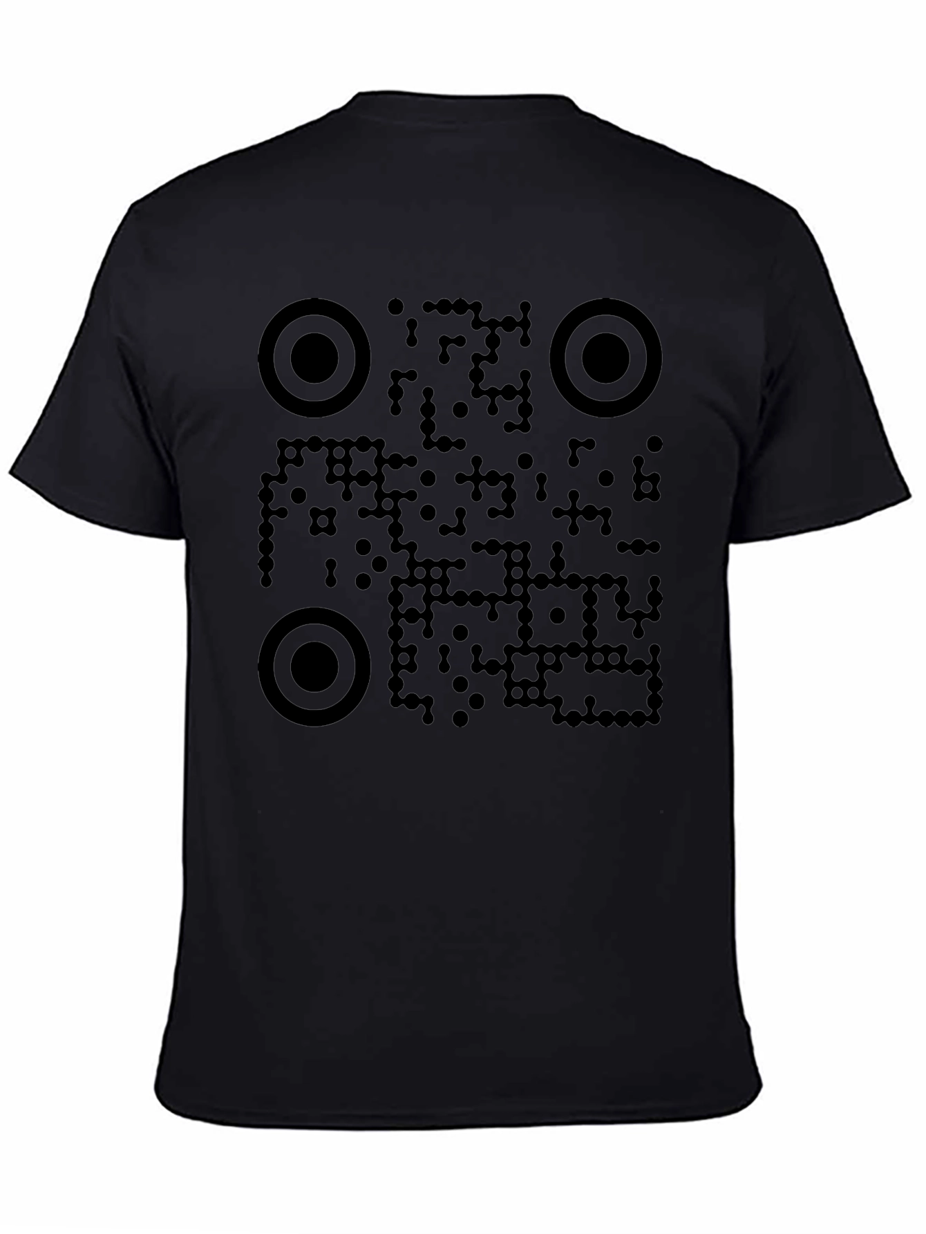 Camiseta Negra con Diseño de Código QR