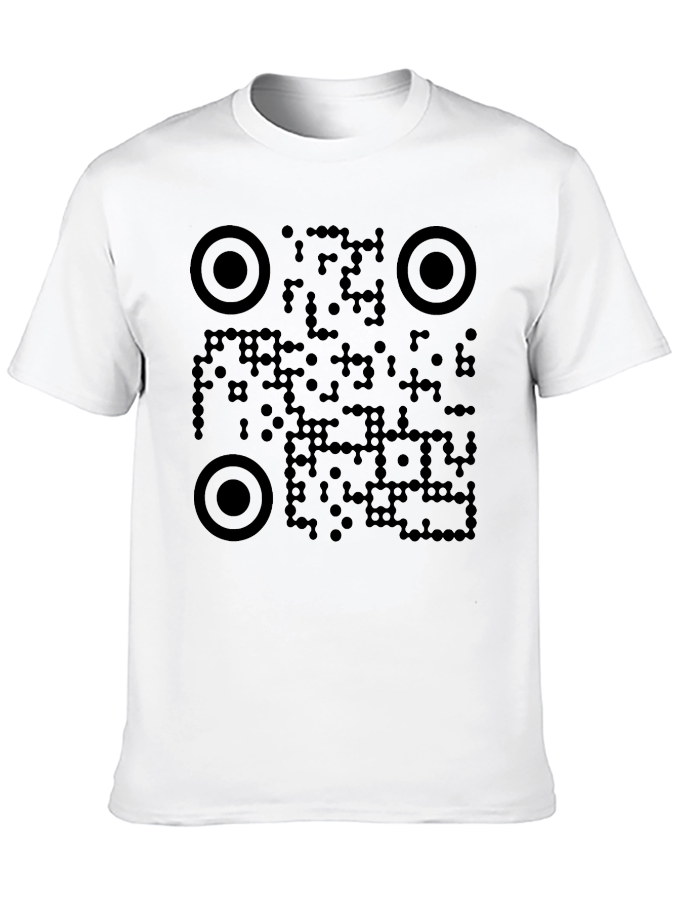 Camiseta Negra con Diseño de Código QR