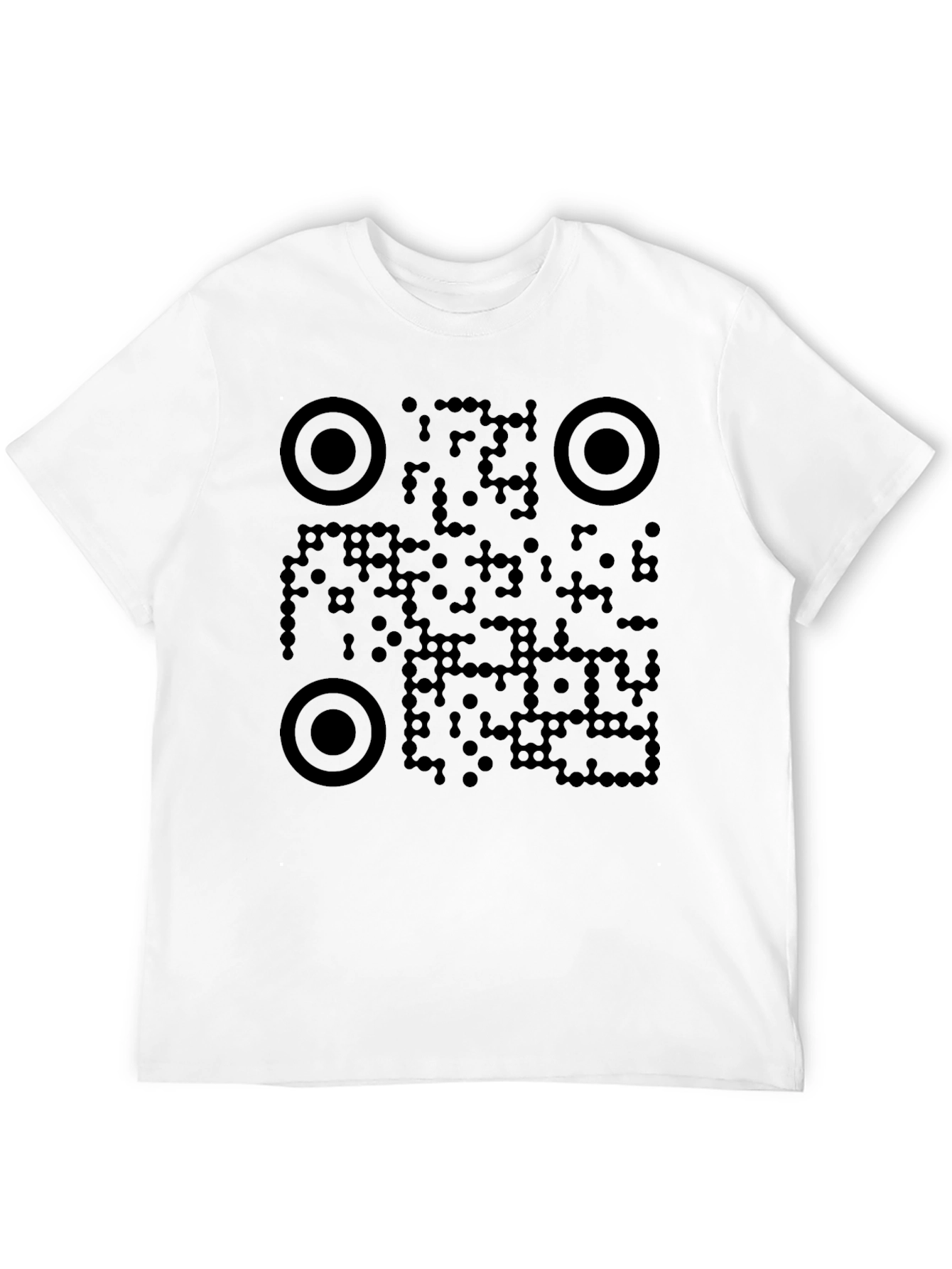 Camiseta Negra con Diseño de Código QR