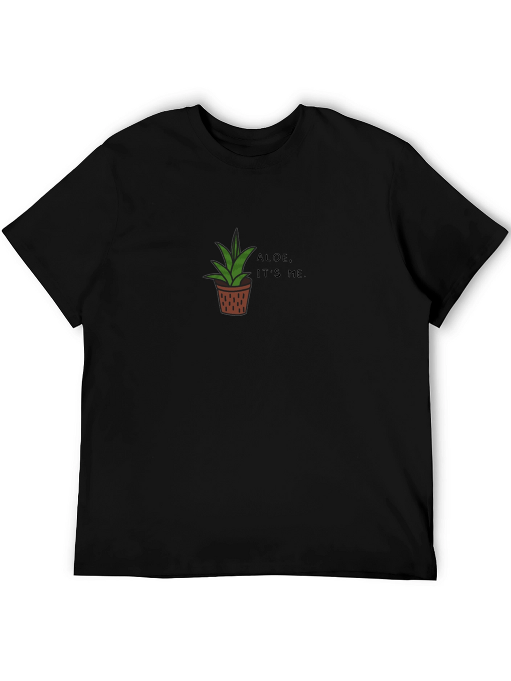 Camiseta Negra con Diseño de Aloe Vera