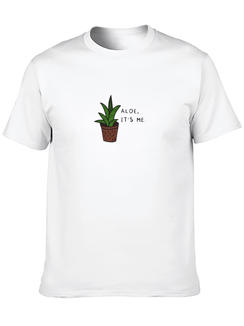 Camiseta Negra con Diseño de Aloe Vera