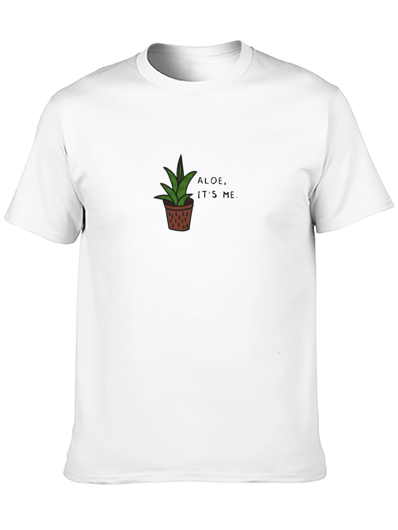 Camiseta Negra con Diseño de Aloe Vera