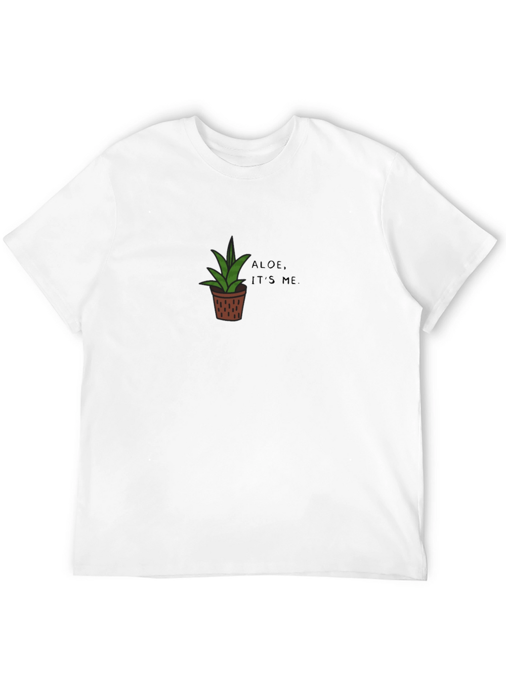 Camiseta Negra con Diseño de Aloe Vera