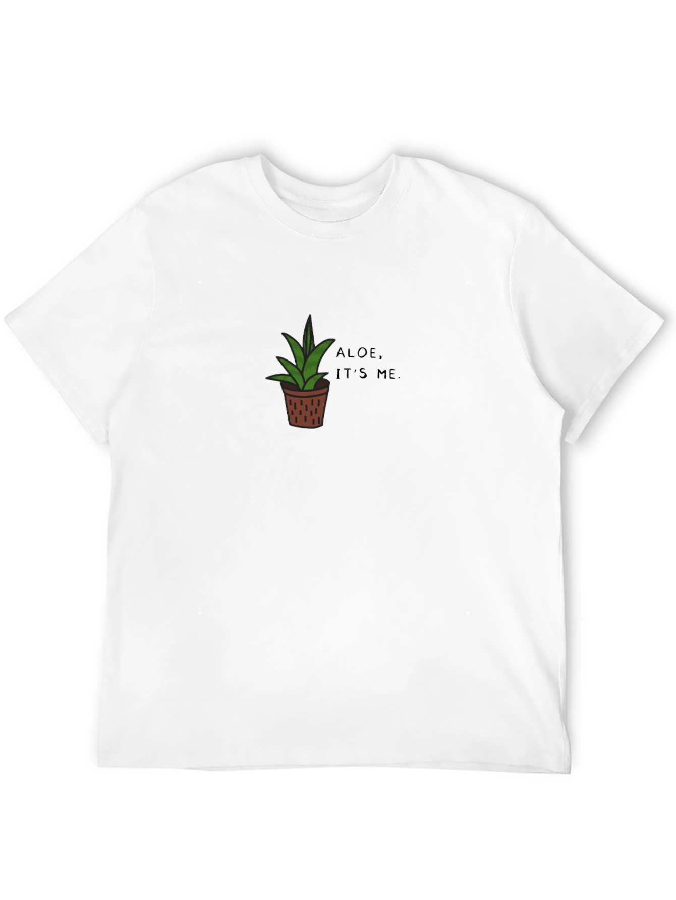 Camiseta Negra con Diseño de Aloe Vera