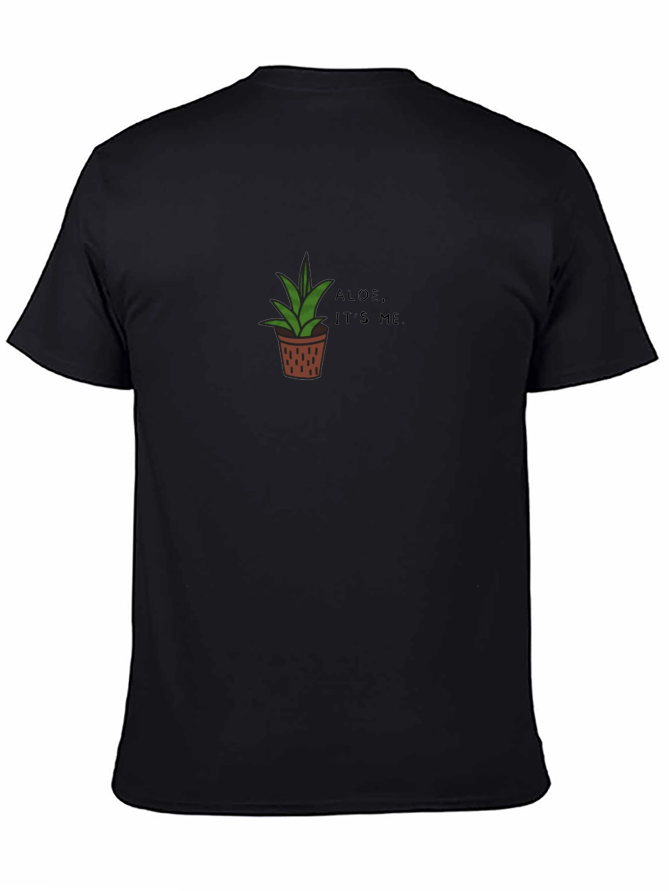 Camiseta Negra con Diseño de Aloe Vera