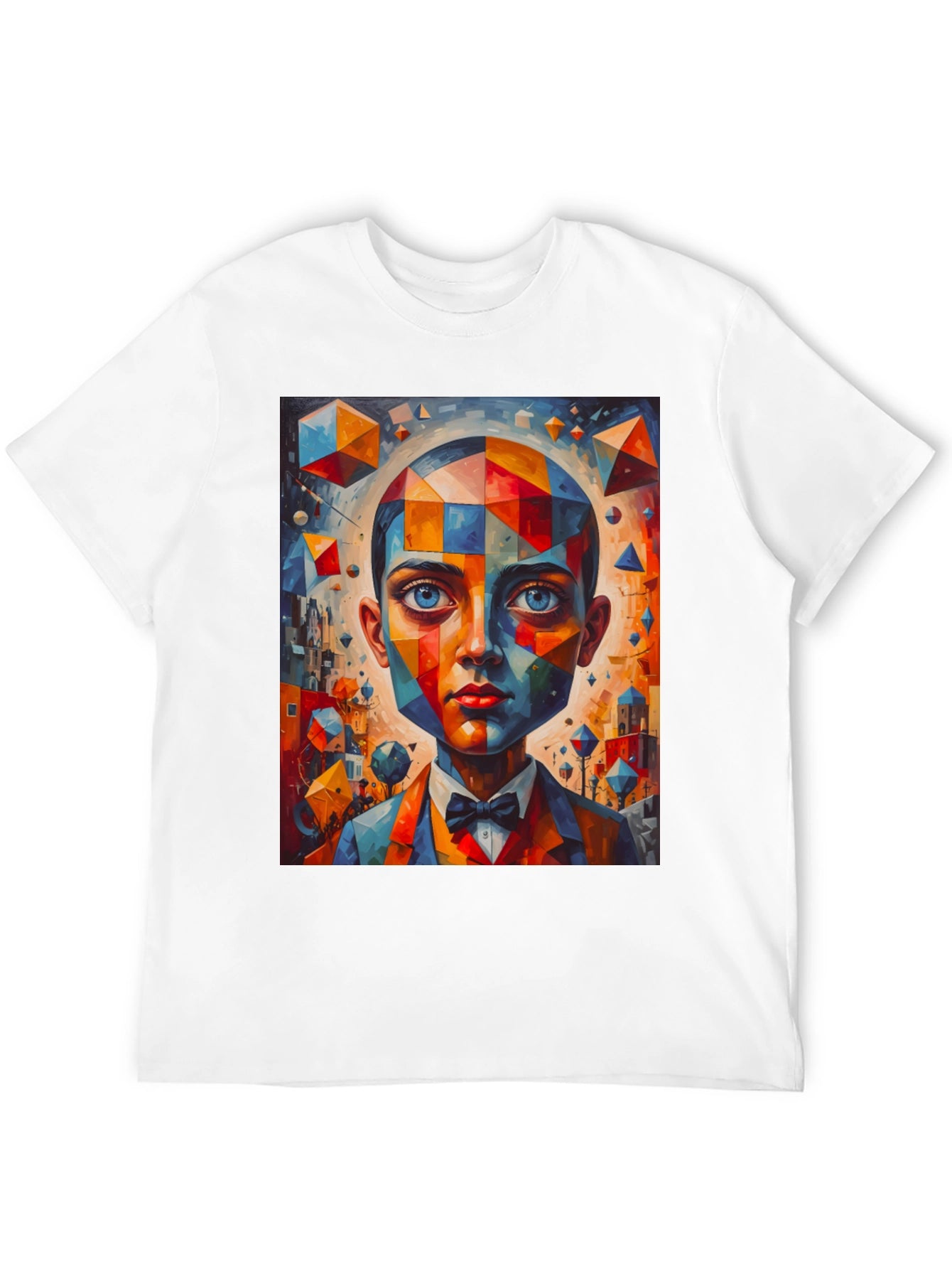 Camiseta Negra con Diseño Abstracto de Hombre Elegante