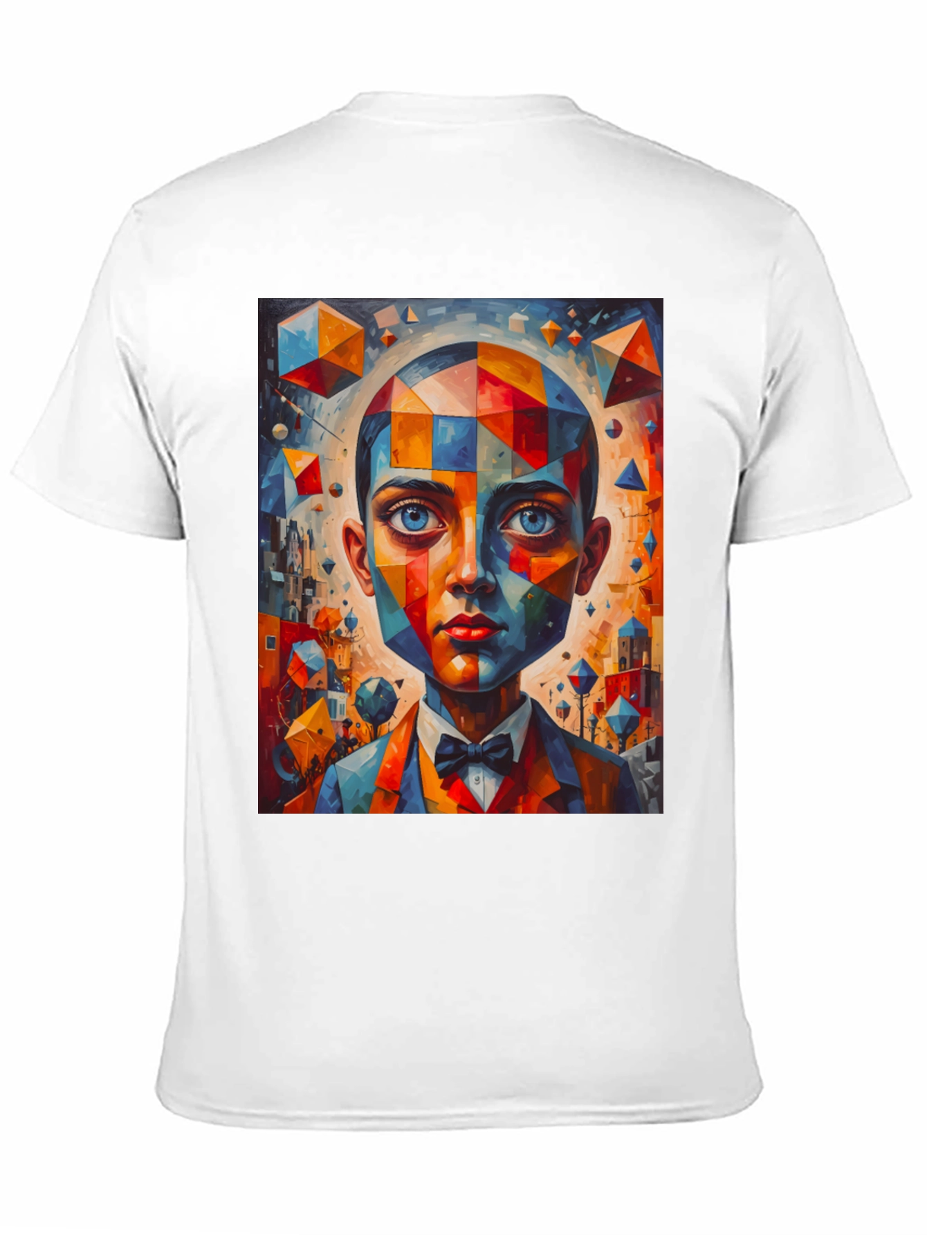 Camiseta Negra con Diseño Abstracto de Hombre Elegante