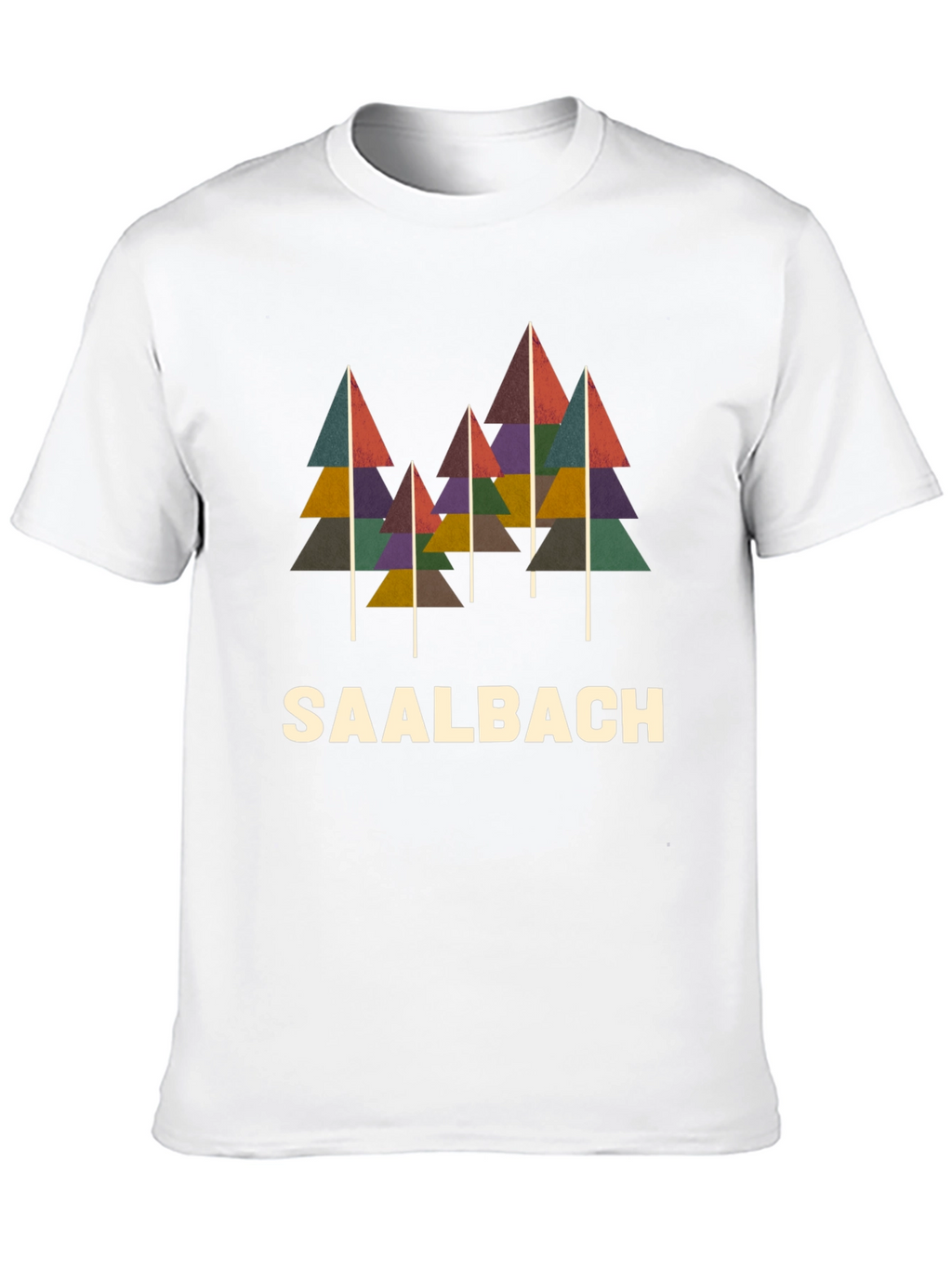 Camiseta Negra con Diseño de Árboles Saalbach