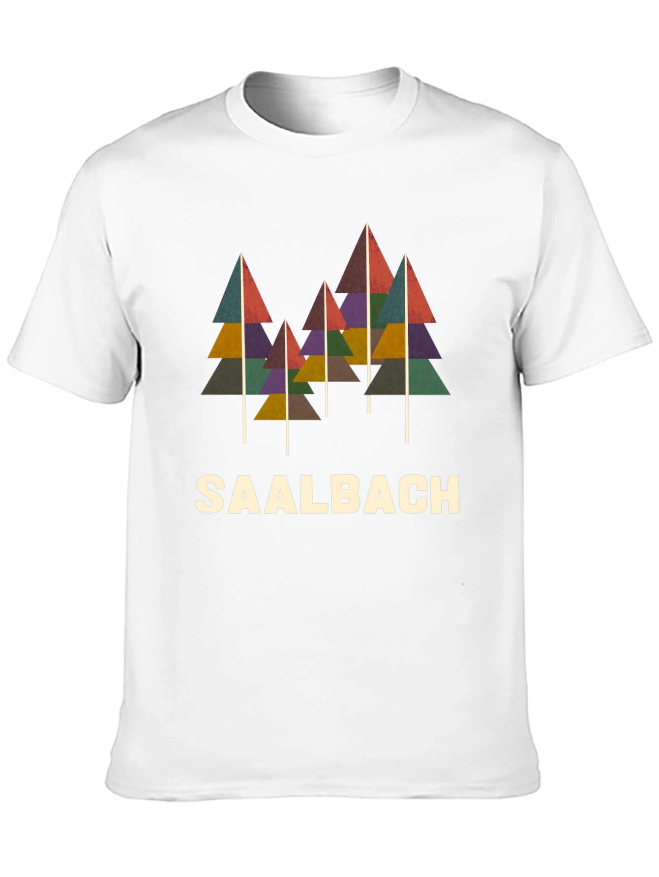 Camiseta Negra con Diseño de Árboles Saalbach