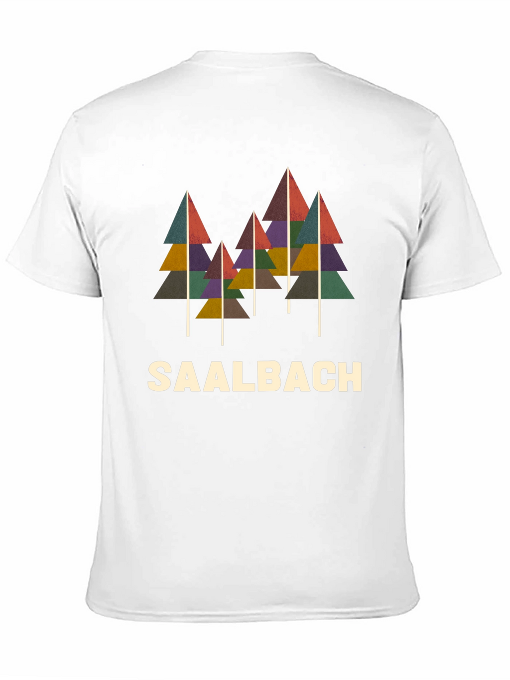 Camiseta Negra con Diseño de Árboles Saalbach
