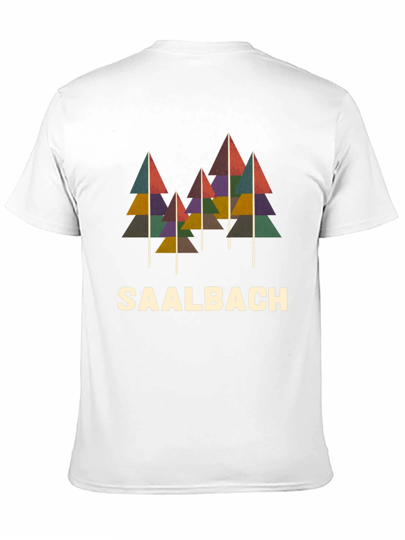 Camiseta Negra con Diseño de Árboles Saalbach