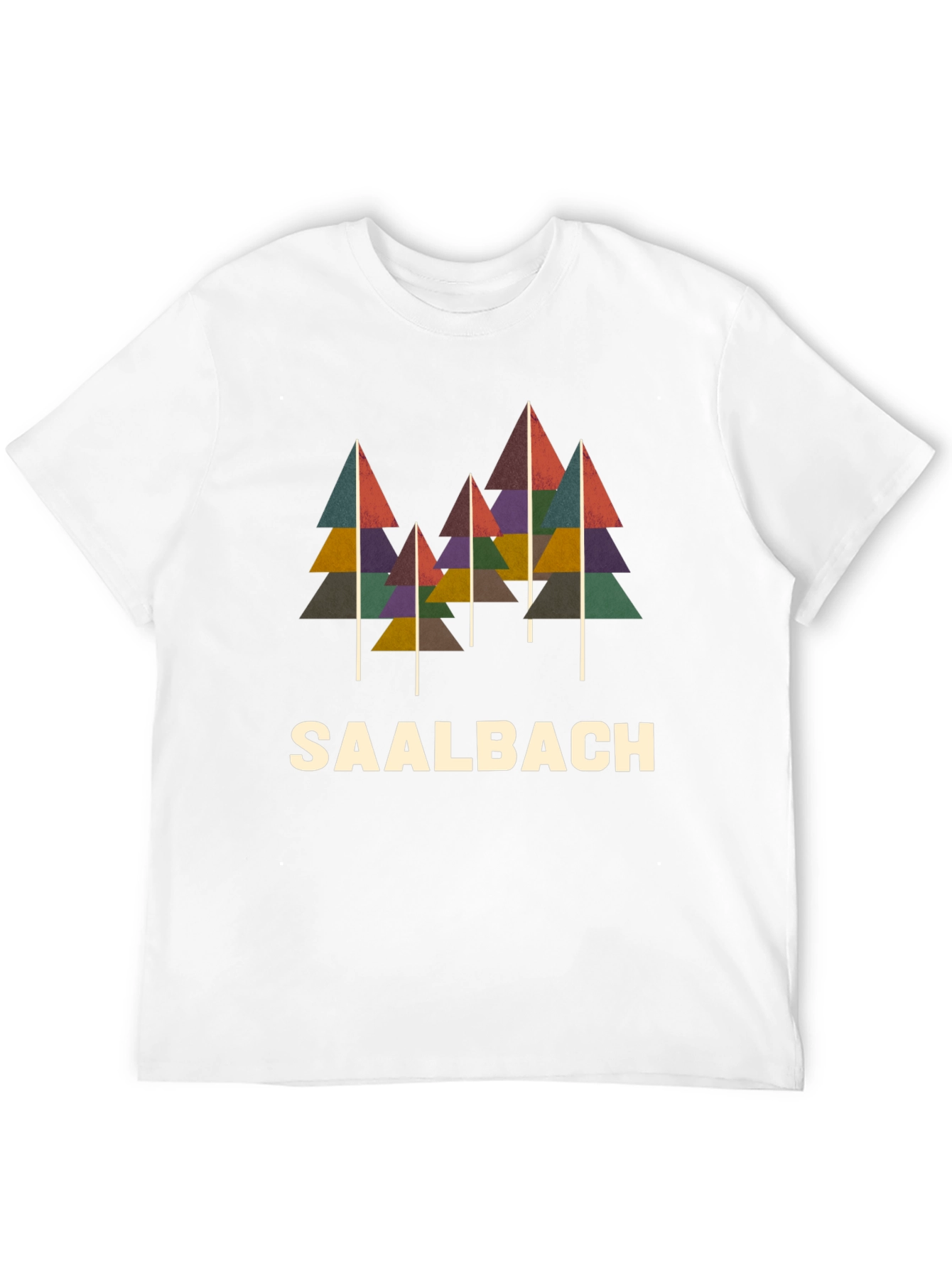 Camiseta Negra con Diseño de Árboles Saalbach