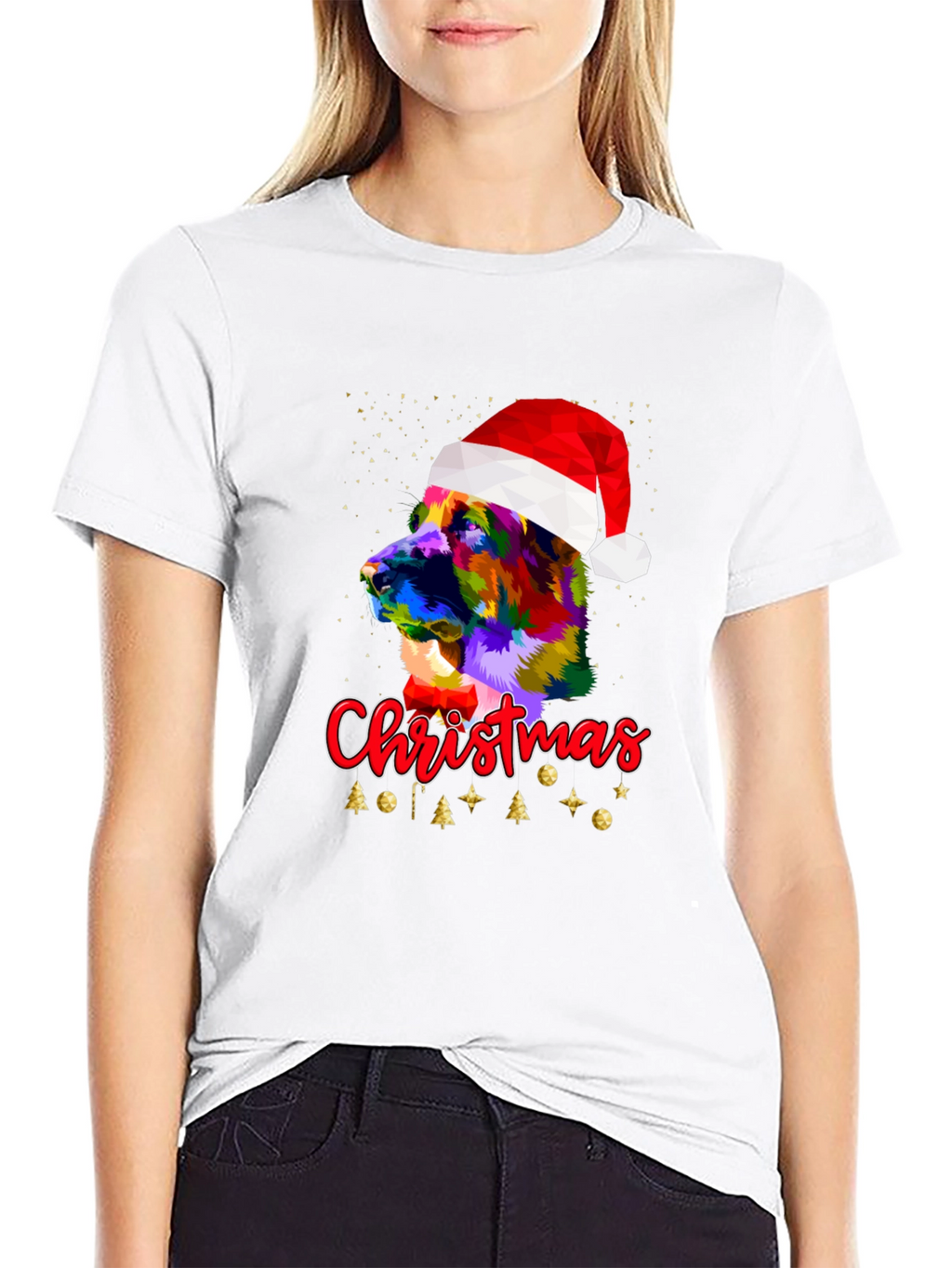Camiseta Hombre Diseño Navideño Perro