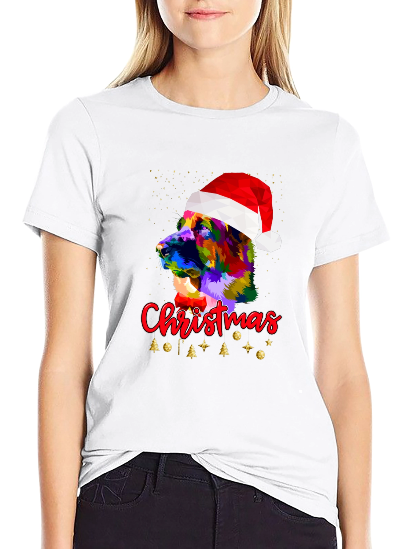 Camiseta Hombre Diseño Navideño Perro
