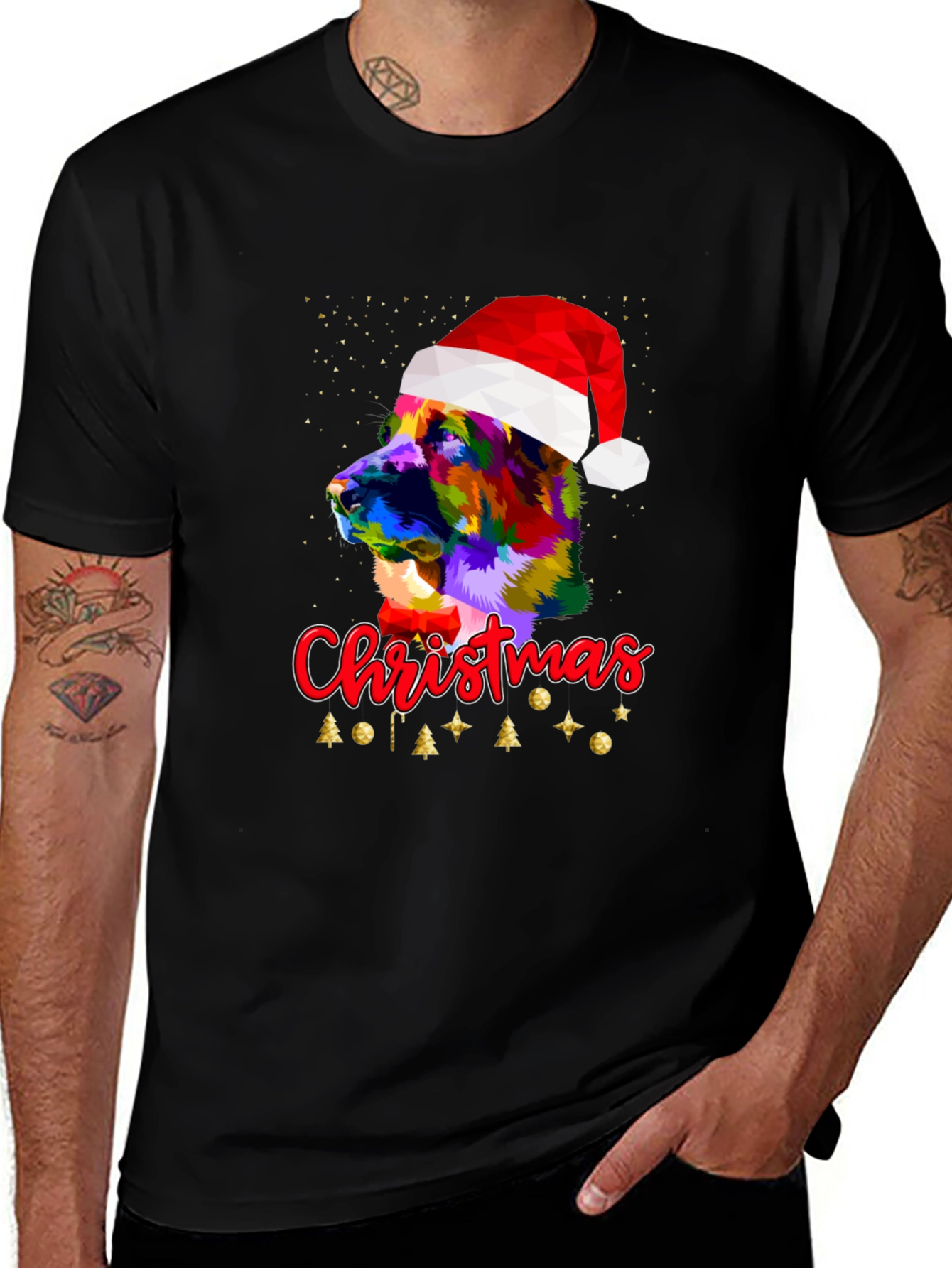 Camiseta Hombre Diseño Navideño Perro