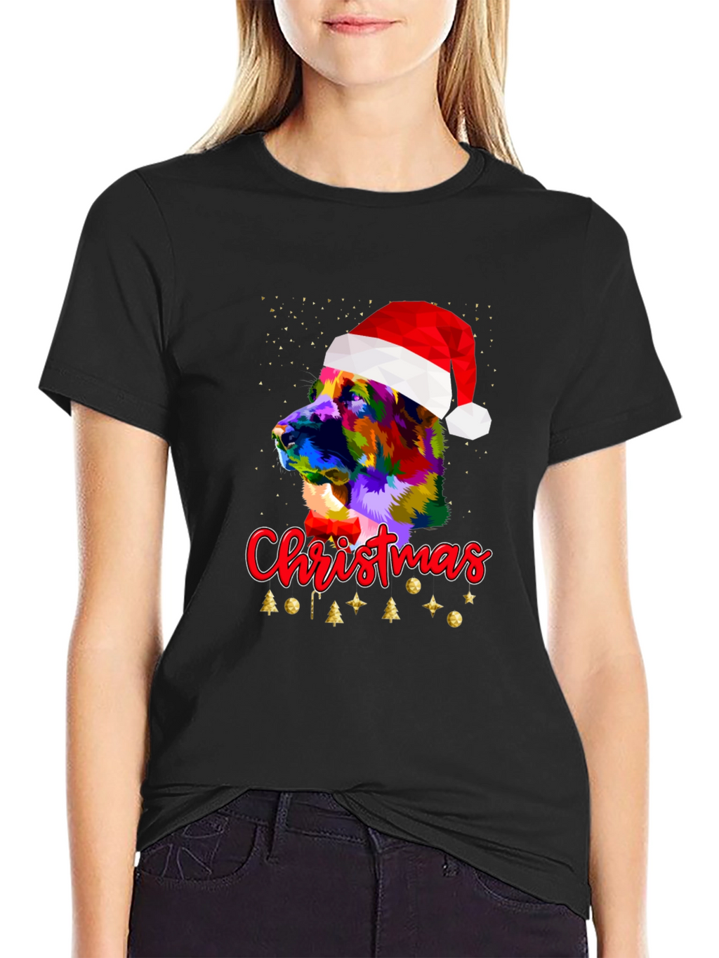 Camiseta Hombre Diseño Navideño Perro