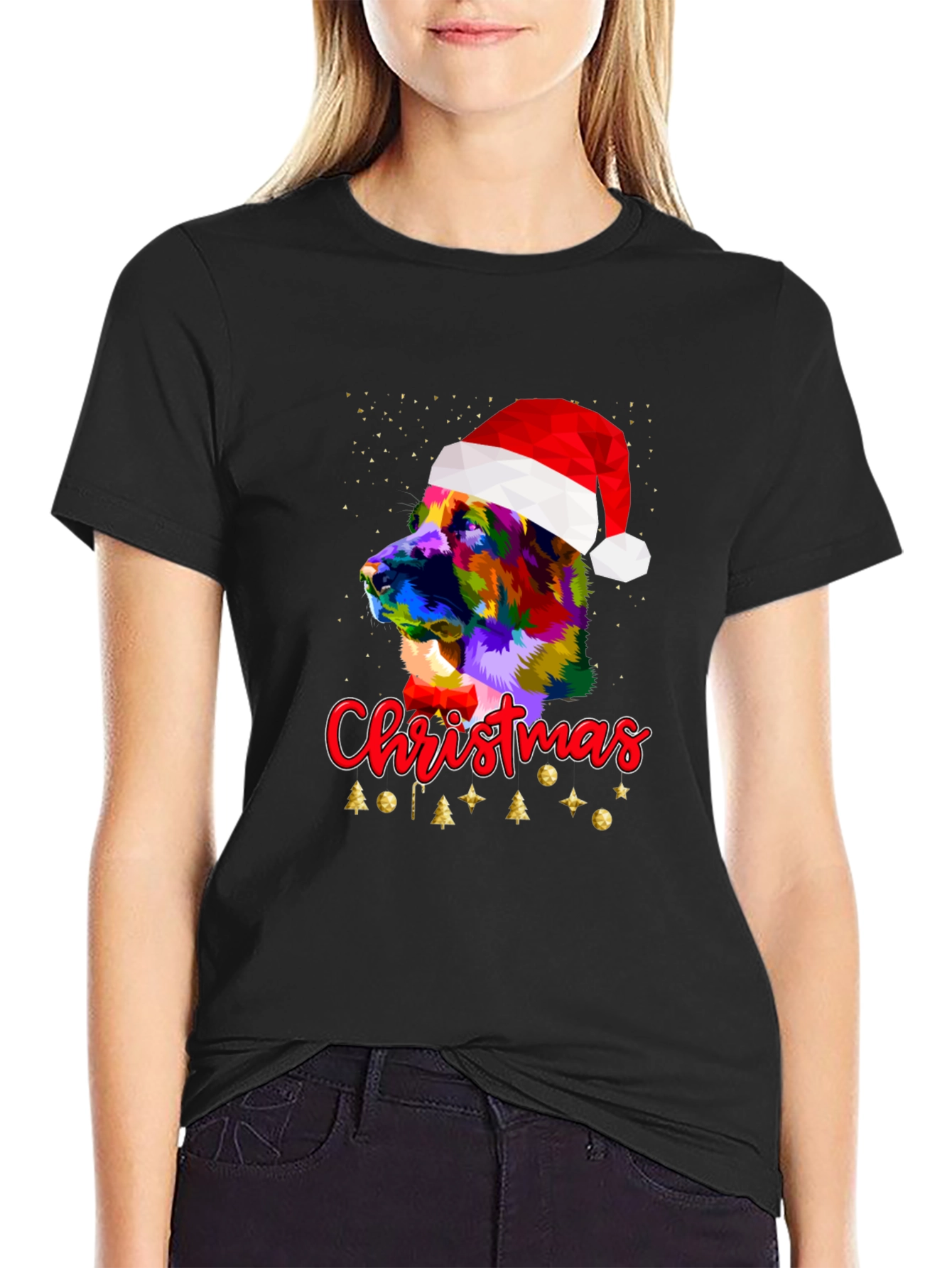 Camiseta Hombre Diseño Navideño Perro