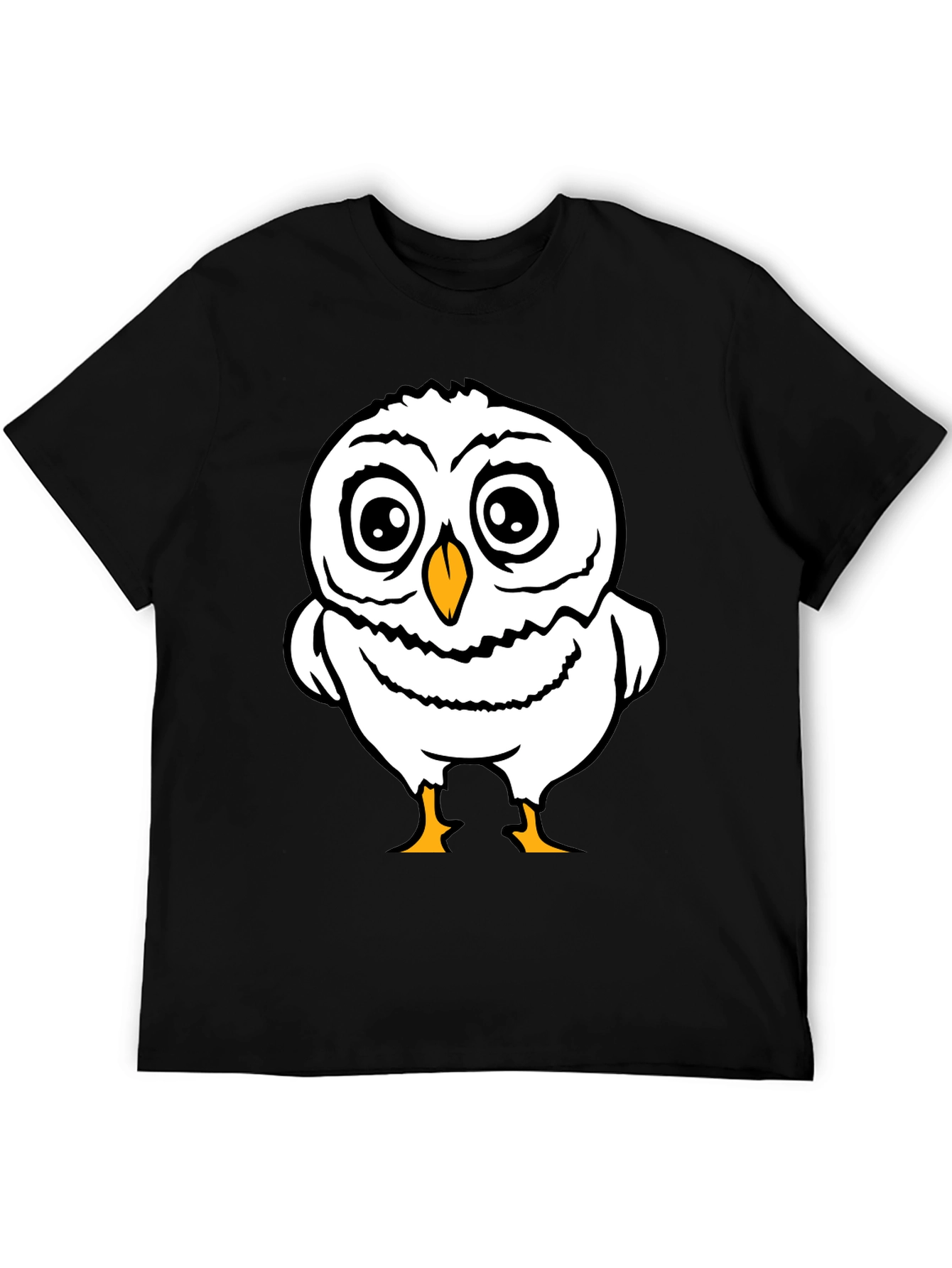 Camiseta Negra con Diseño de Búho Blanco