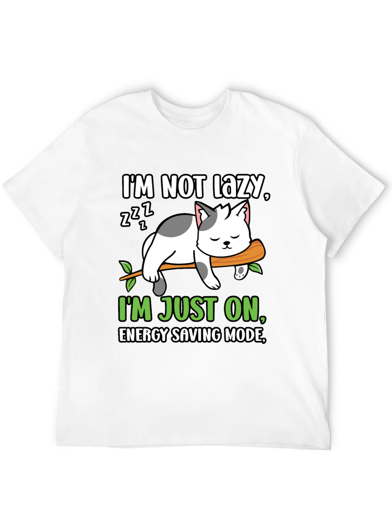 Camiseta divertida de gato perezoso - Modo ahorro de energía