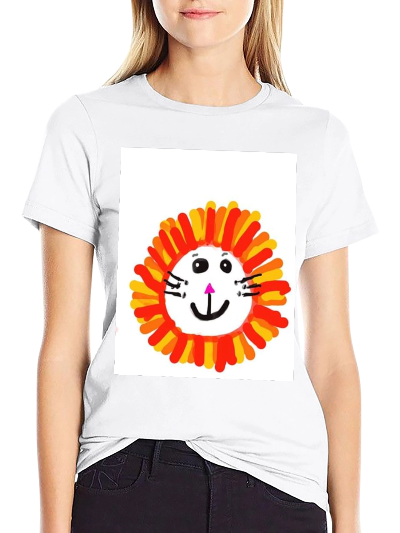 Camiseta Negra con Diseño de León Infantil