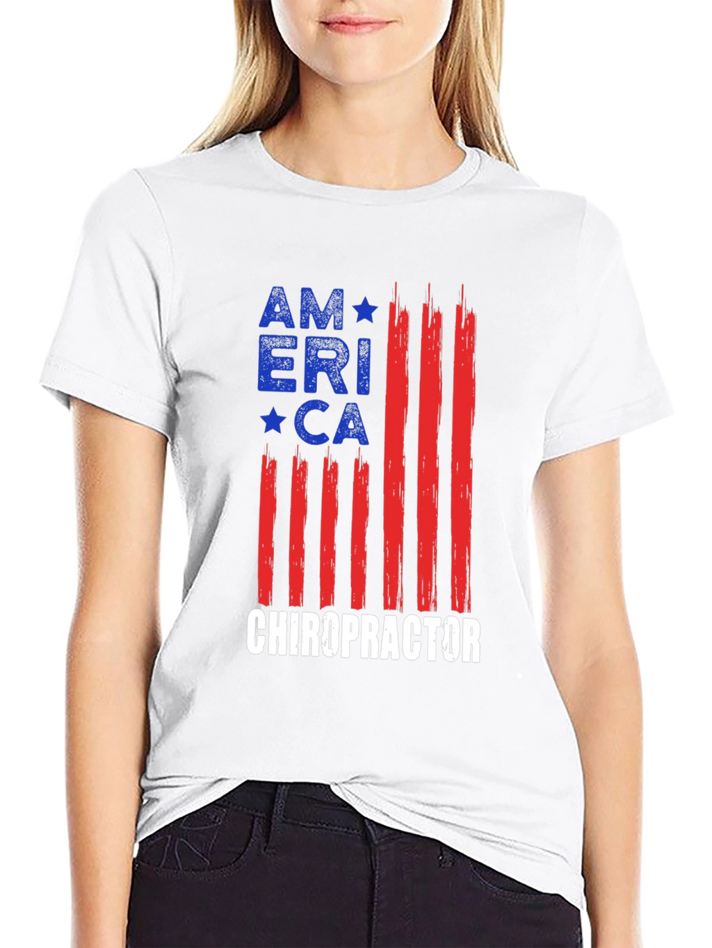 Camiseta América Quiropráctico - Diseño Bandera USA