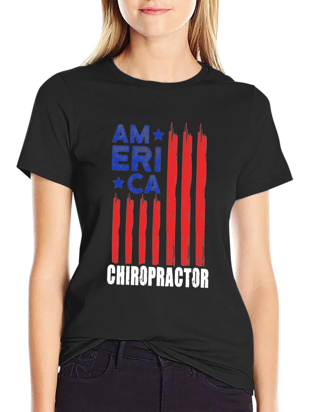 Camiseta América Quiropráctico - Diseño Bandera USA