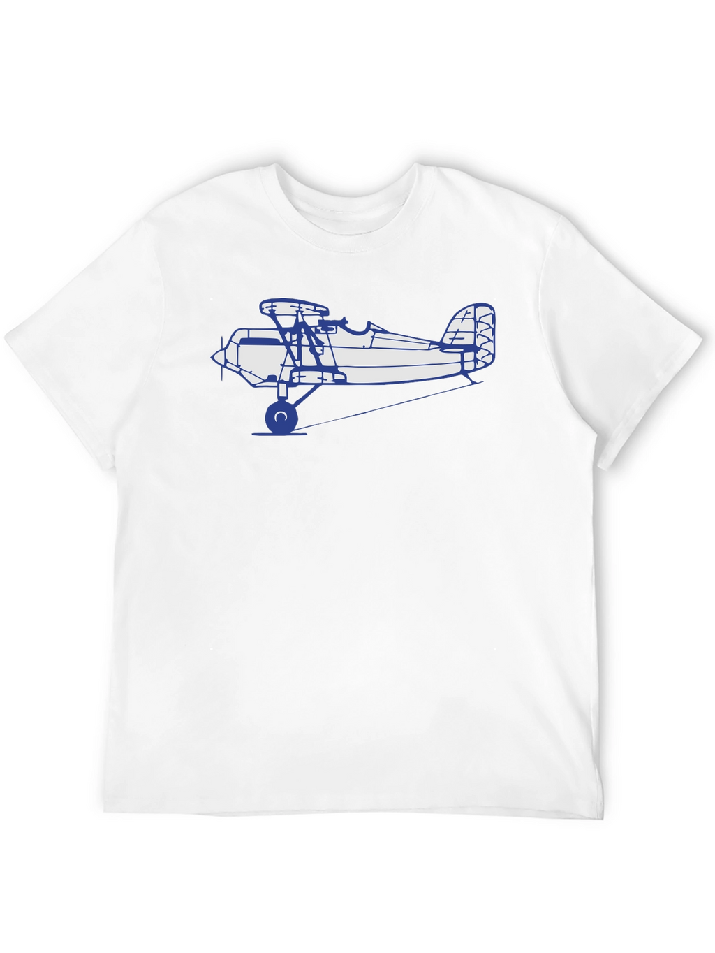 Camiseta Negra con Diseño de Avión Biplano