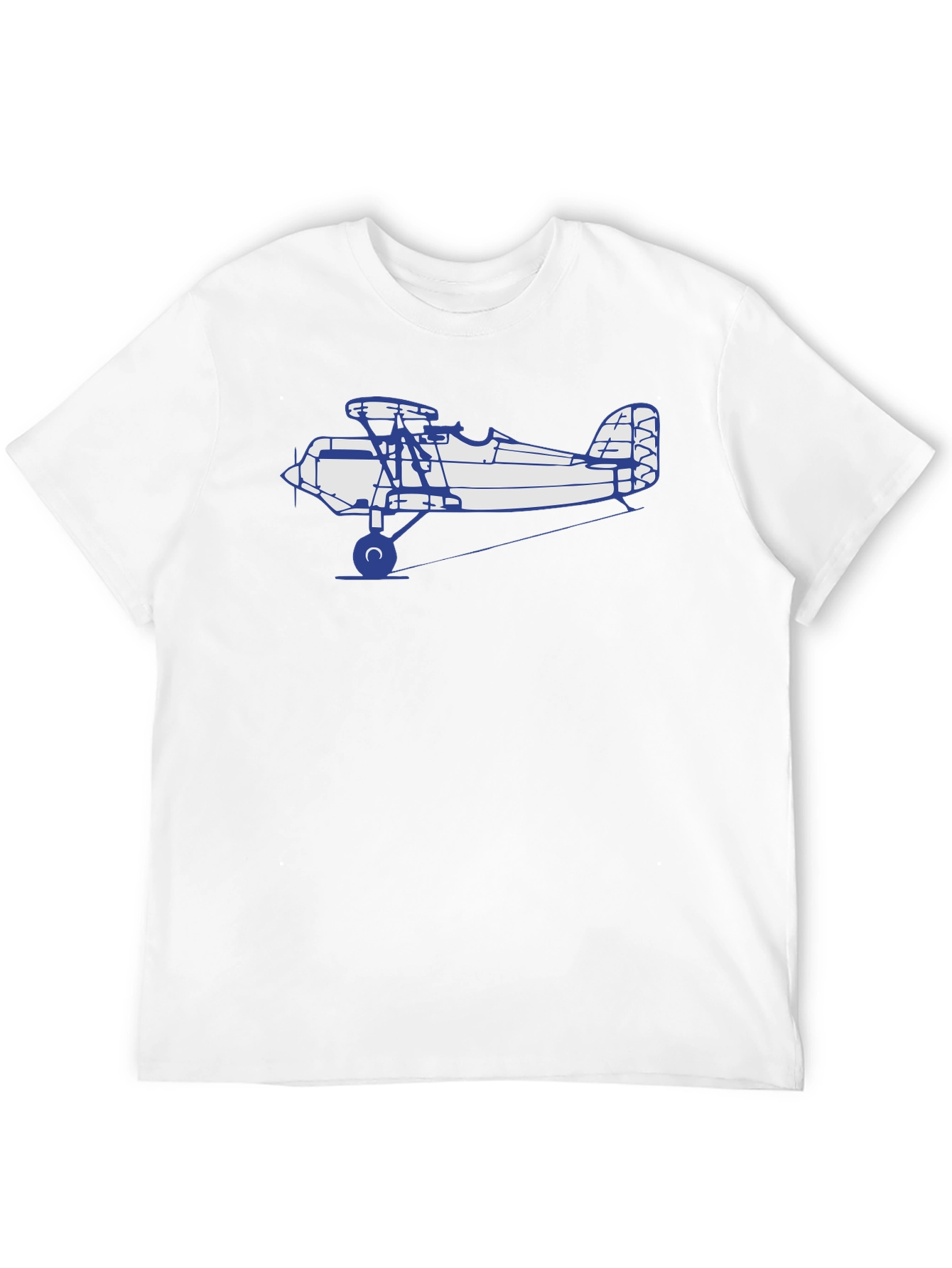 Camiseta Negra con Diseño de Avión Biplano