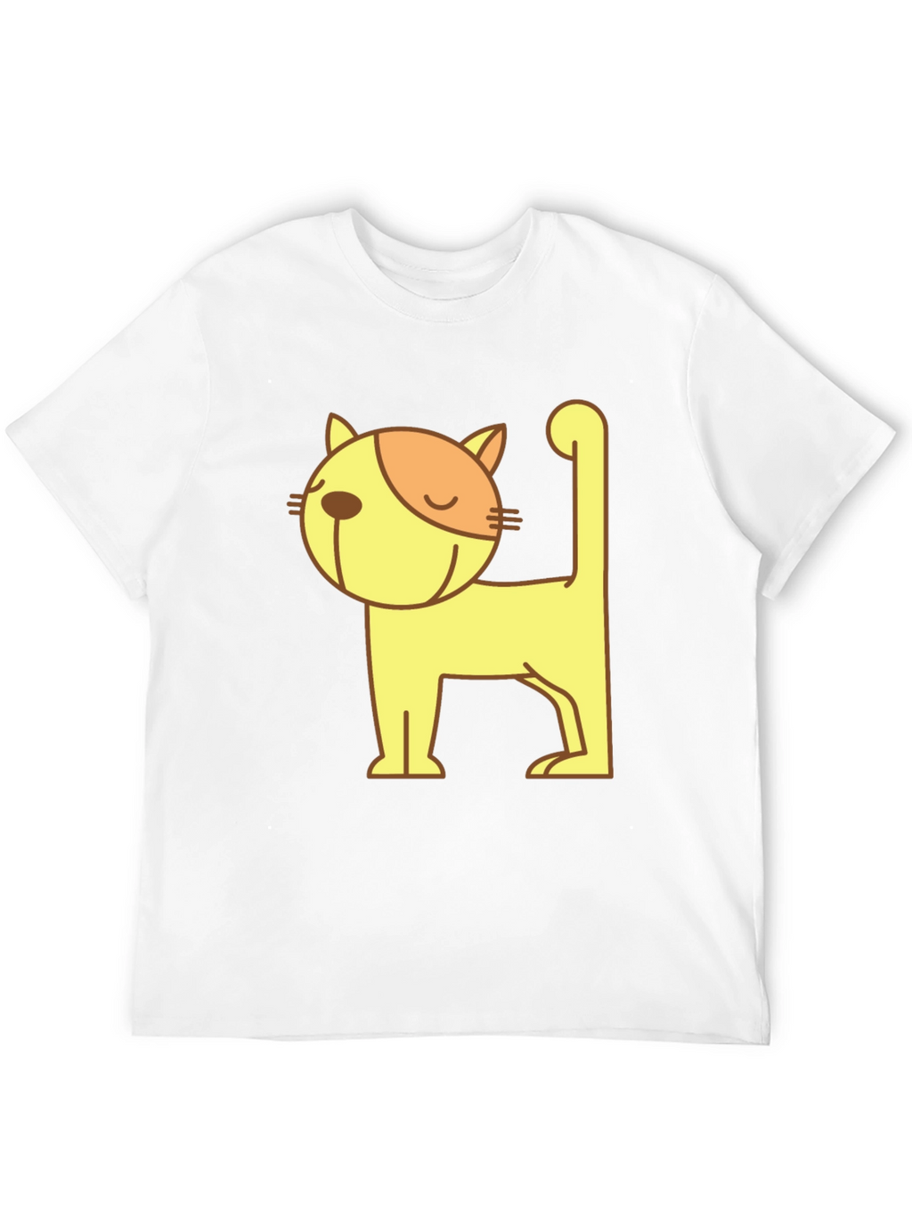 Camiseta Negra con Diseño de Gato Amarillo