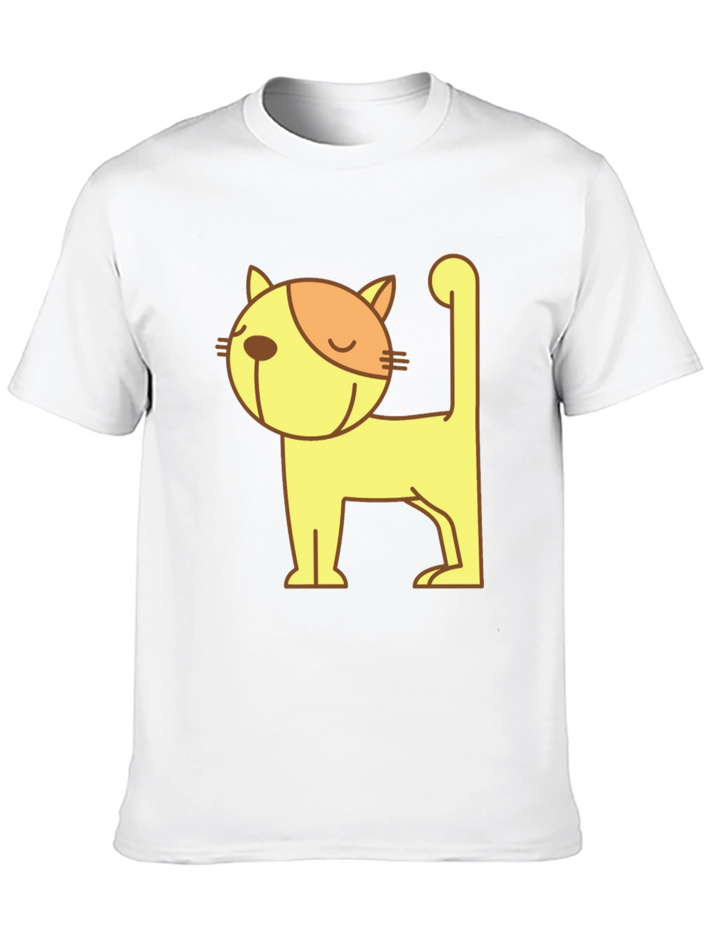 Camiseta Negra con Diseño de Gato Amarillo