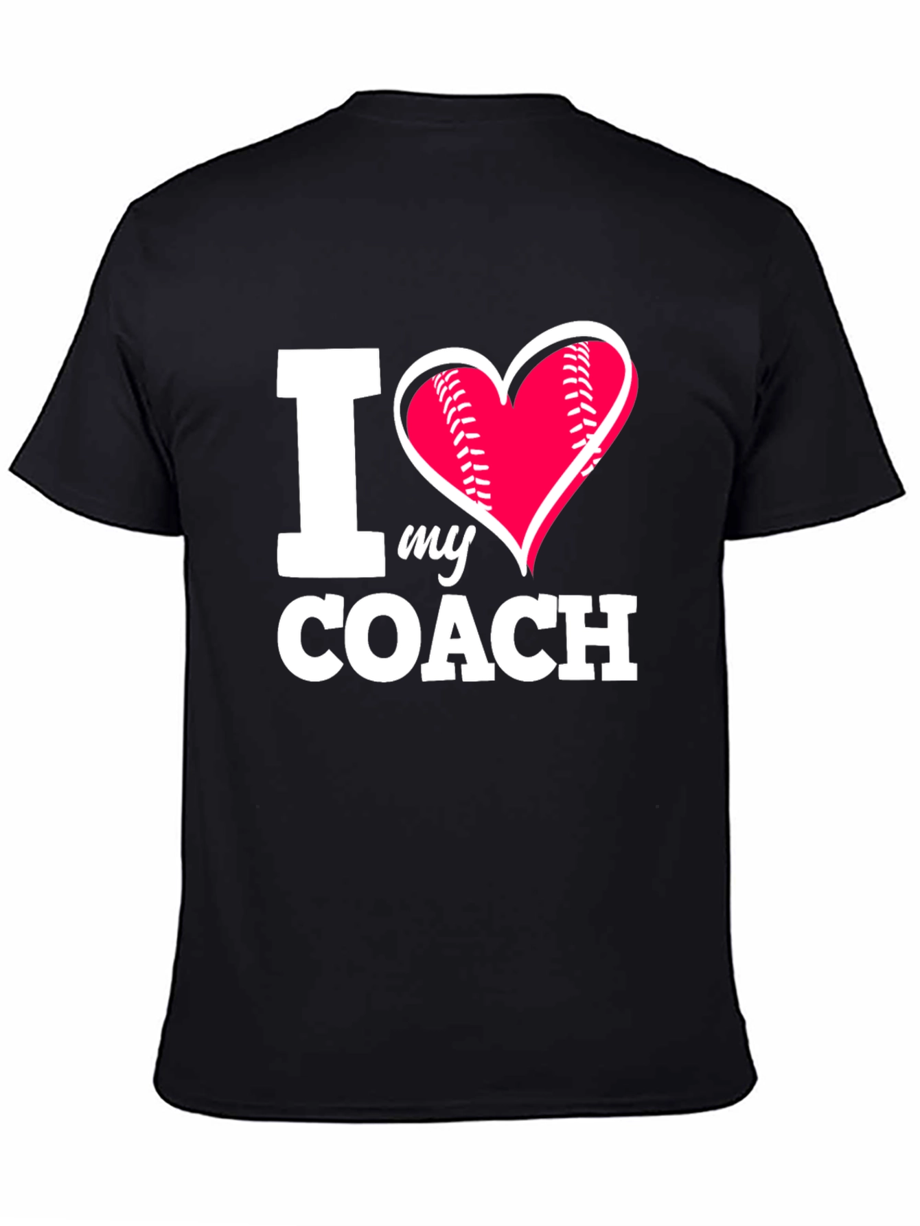 Camiseta Negra Amo a mi Entrenador de Béisbol