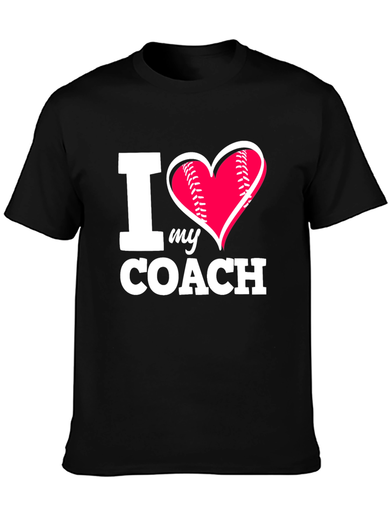 Camiseta Negra Amo a mi Entrenador de Béisbol