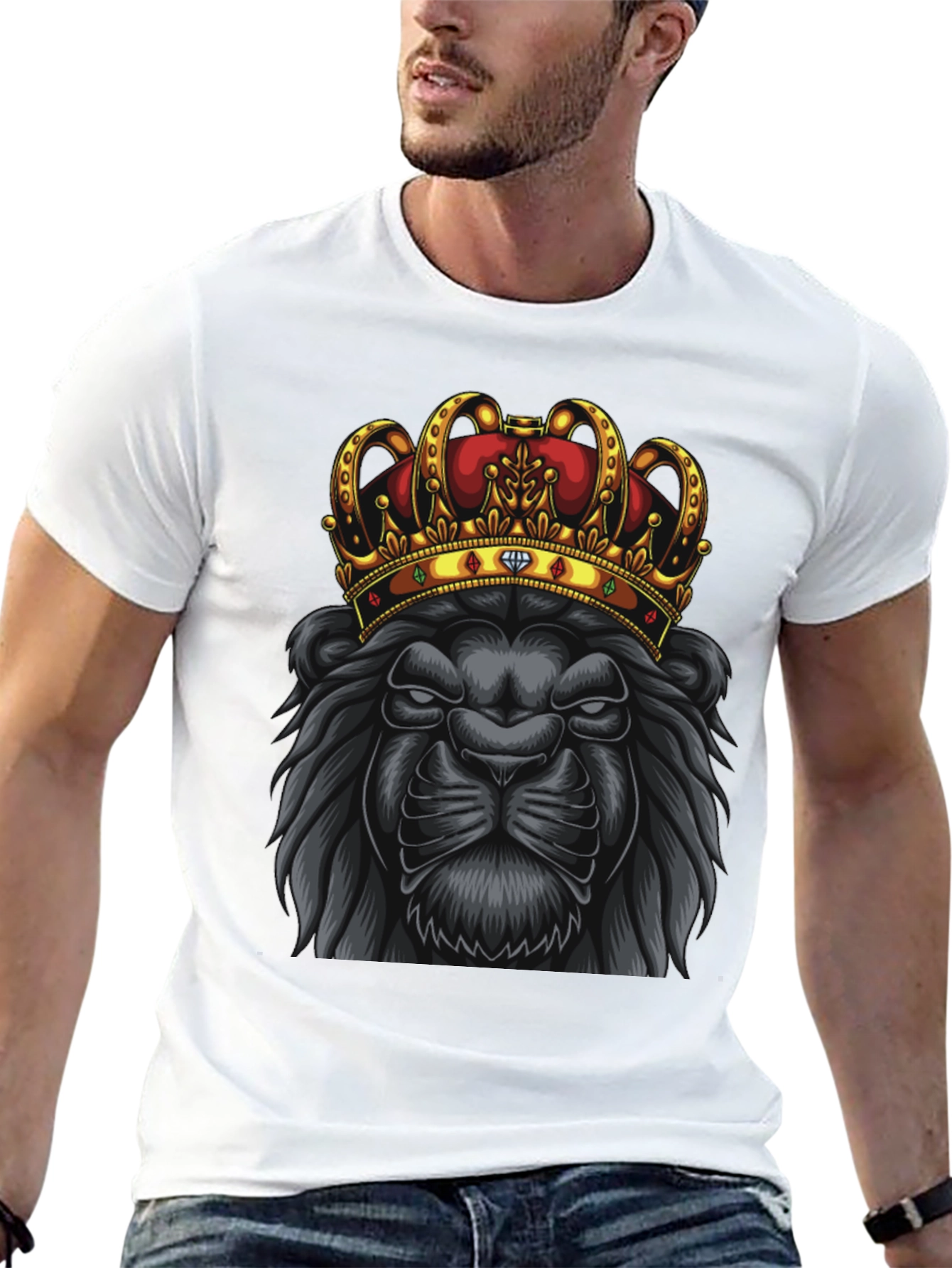Camiseta Hombre León con Corona